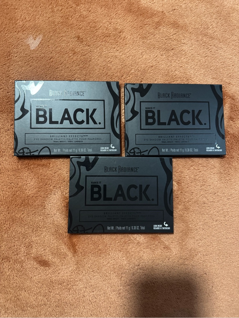 3 Black Radiance 'Make It Black' Eye Shadow Palettes - Black